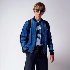 MCM Christopher Raeburn Collab Unisex Med Quilted Black Bomber Jacket ret $1120